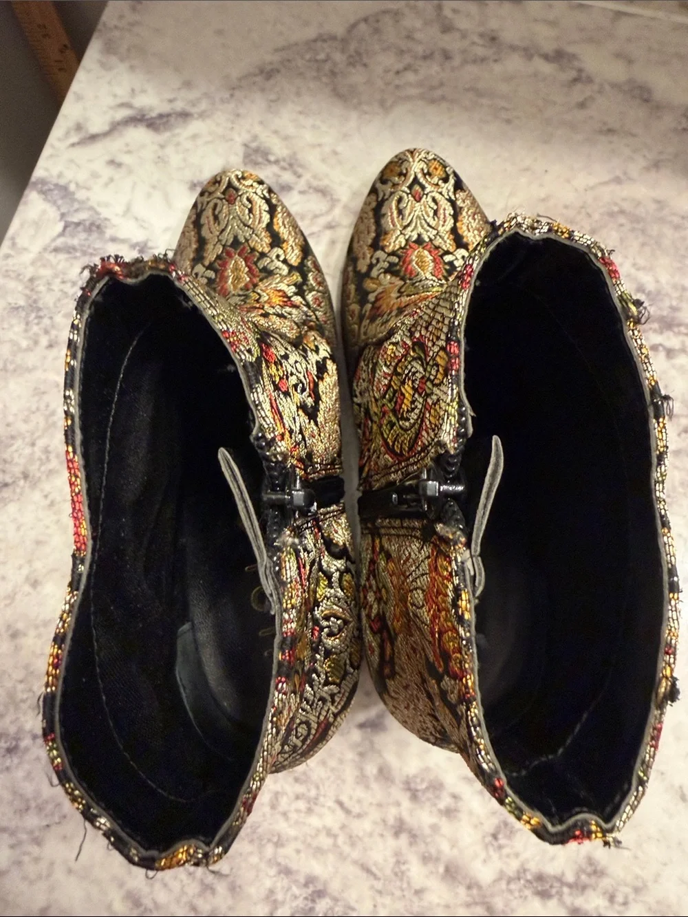 Unisa Multicolor Brocade Ankle Boots size 6